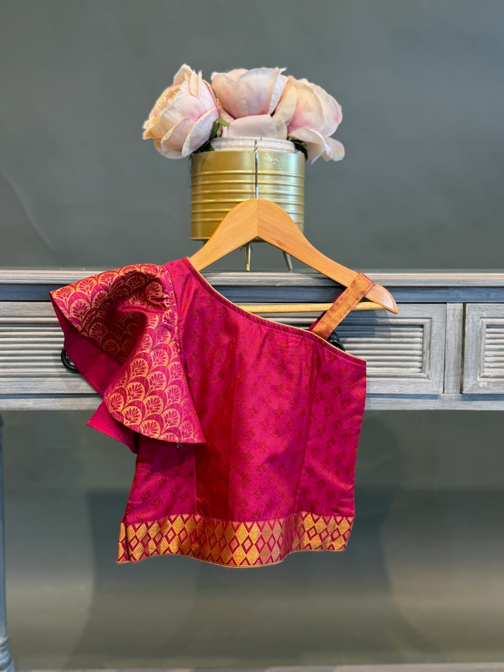 Pink Kanchi Silk Skirt and Contemporary Top