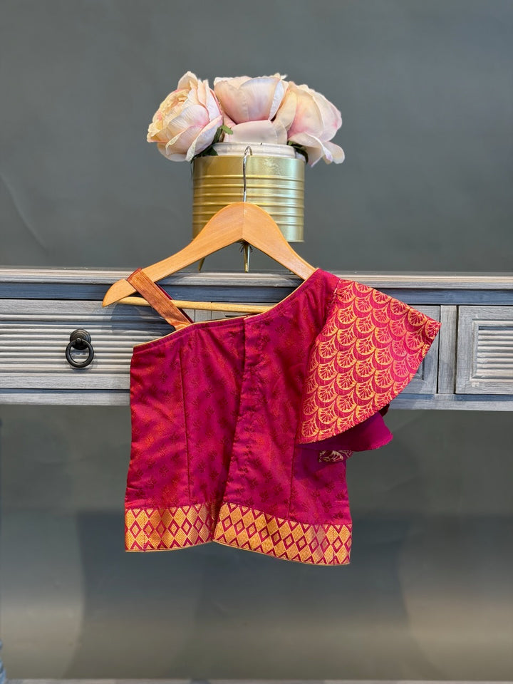 Pink Kanchi Silk Skirt and Contemporary Top