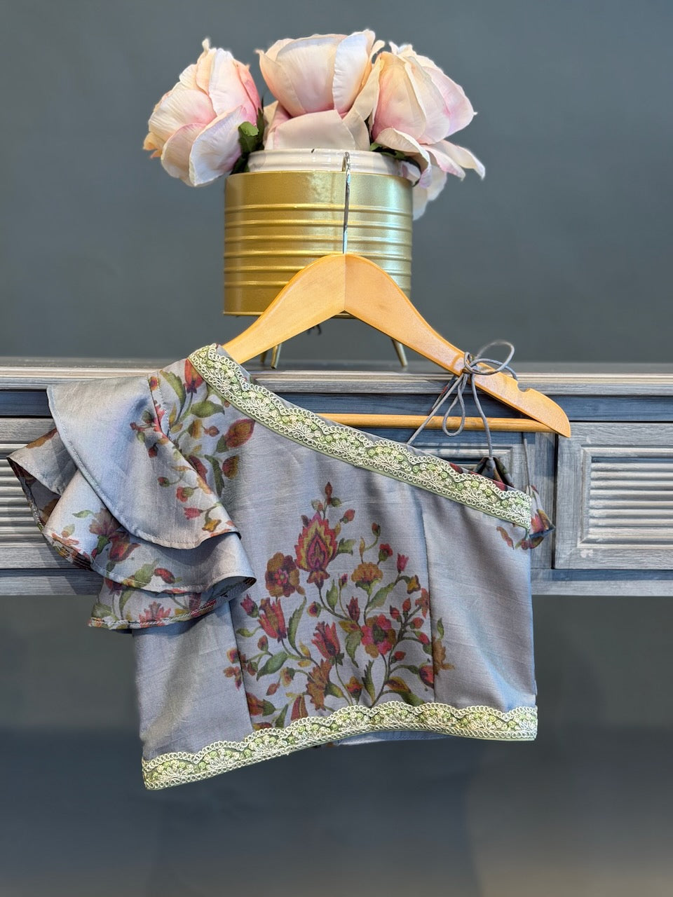 Grey Floral Skirt and Top