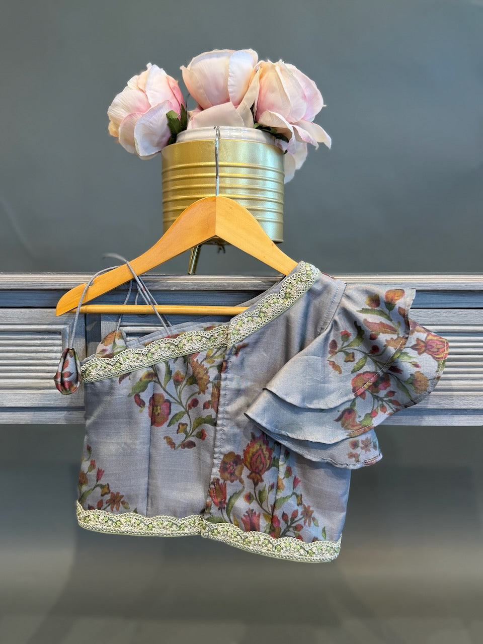 Grey Floral Skirt and Top