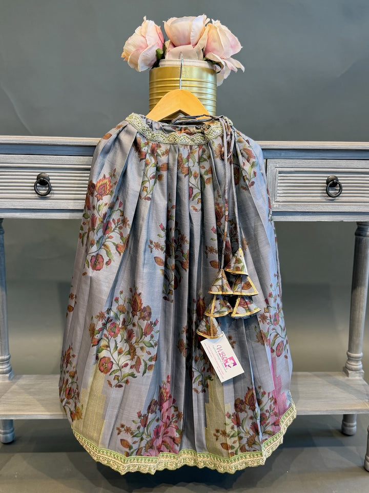 Grey Floral Skirt and Top