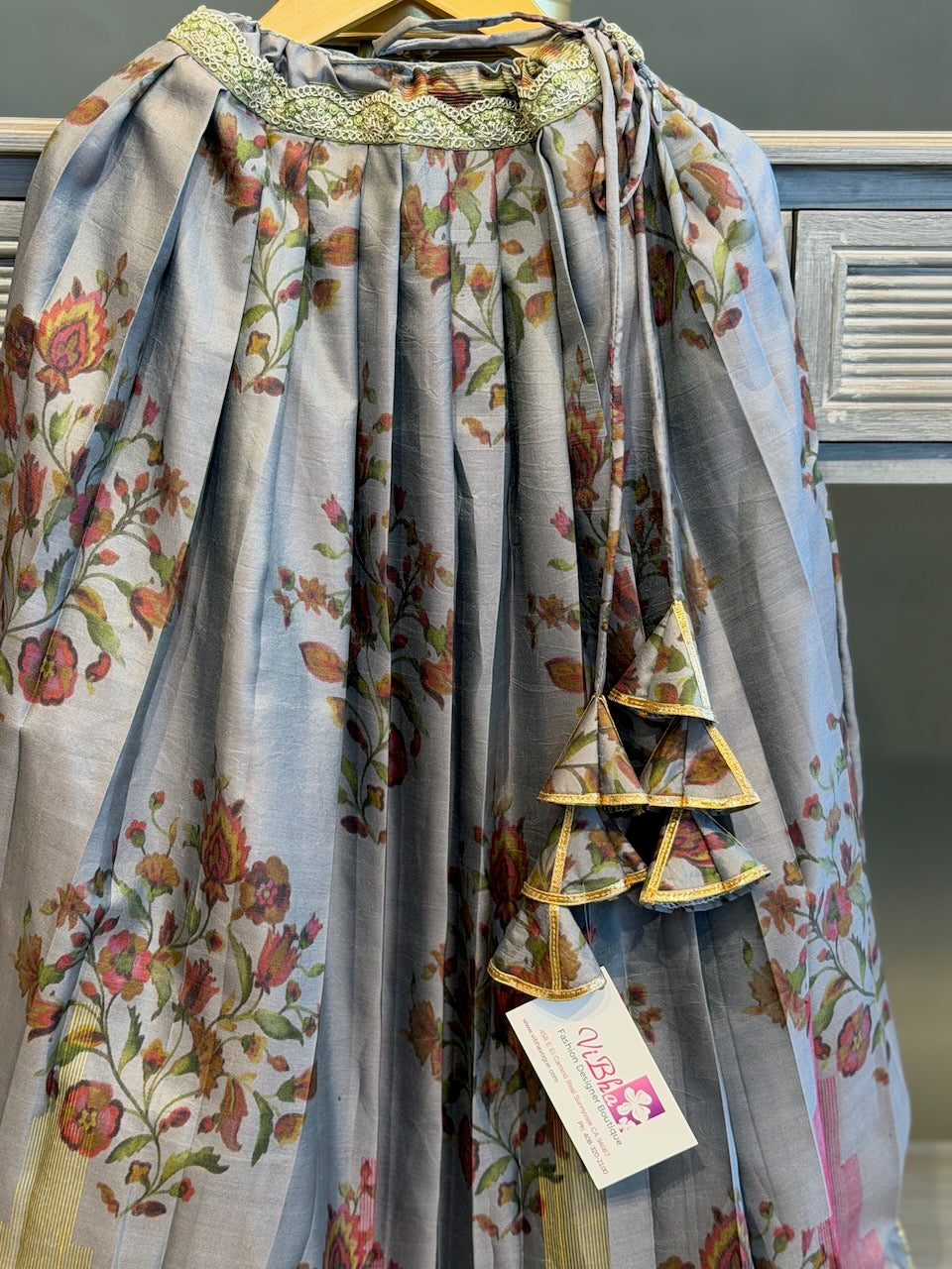 Grey Floral Skirt and Top