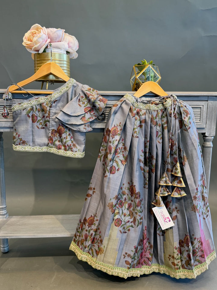 Grey Floral Skirt and Top