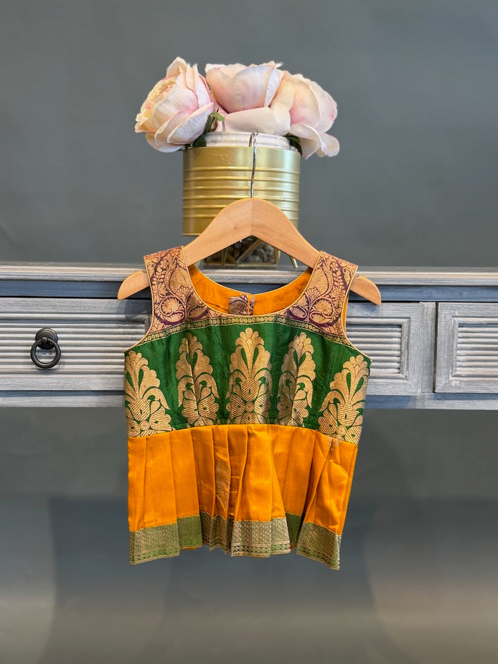 Yellow Traditional Benares Skirt and Top