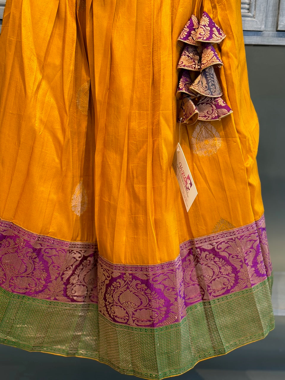 Yellow Traditional Benares Skirt and Top