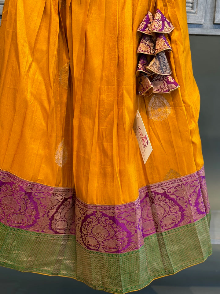 Yellow Traditional Benares Skirt and Top