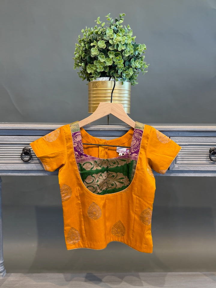 Yellow Traditional Benares Skirt and Top