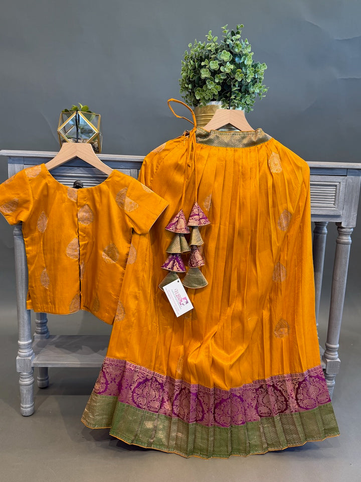 Yellow Traditional Benares Skirt and Top