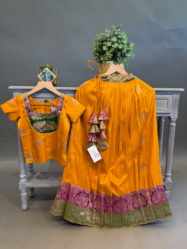 Yellow Traditional Benares Skirt and Top