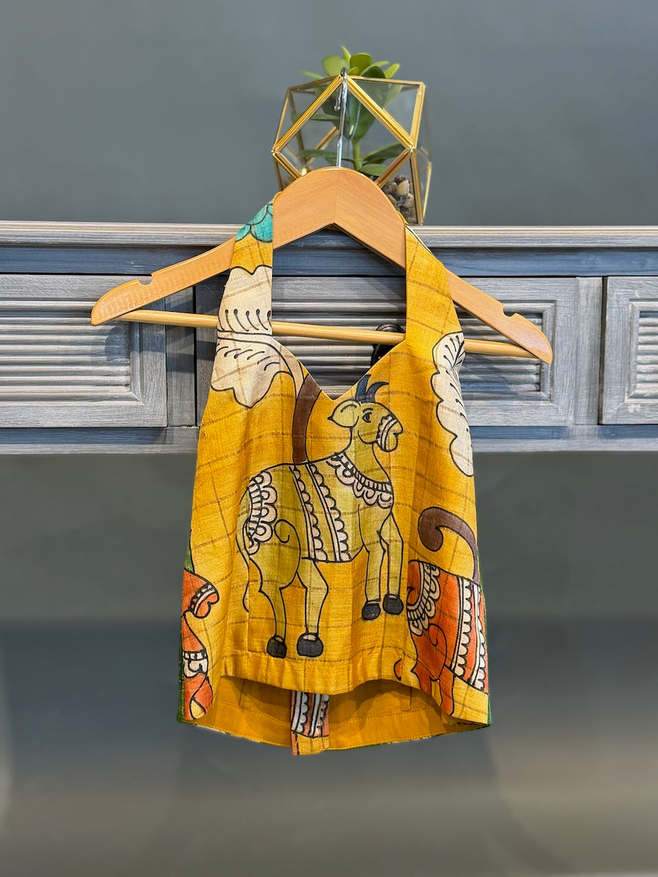 Yellow Kalamkari Skirt and Top