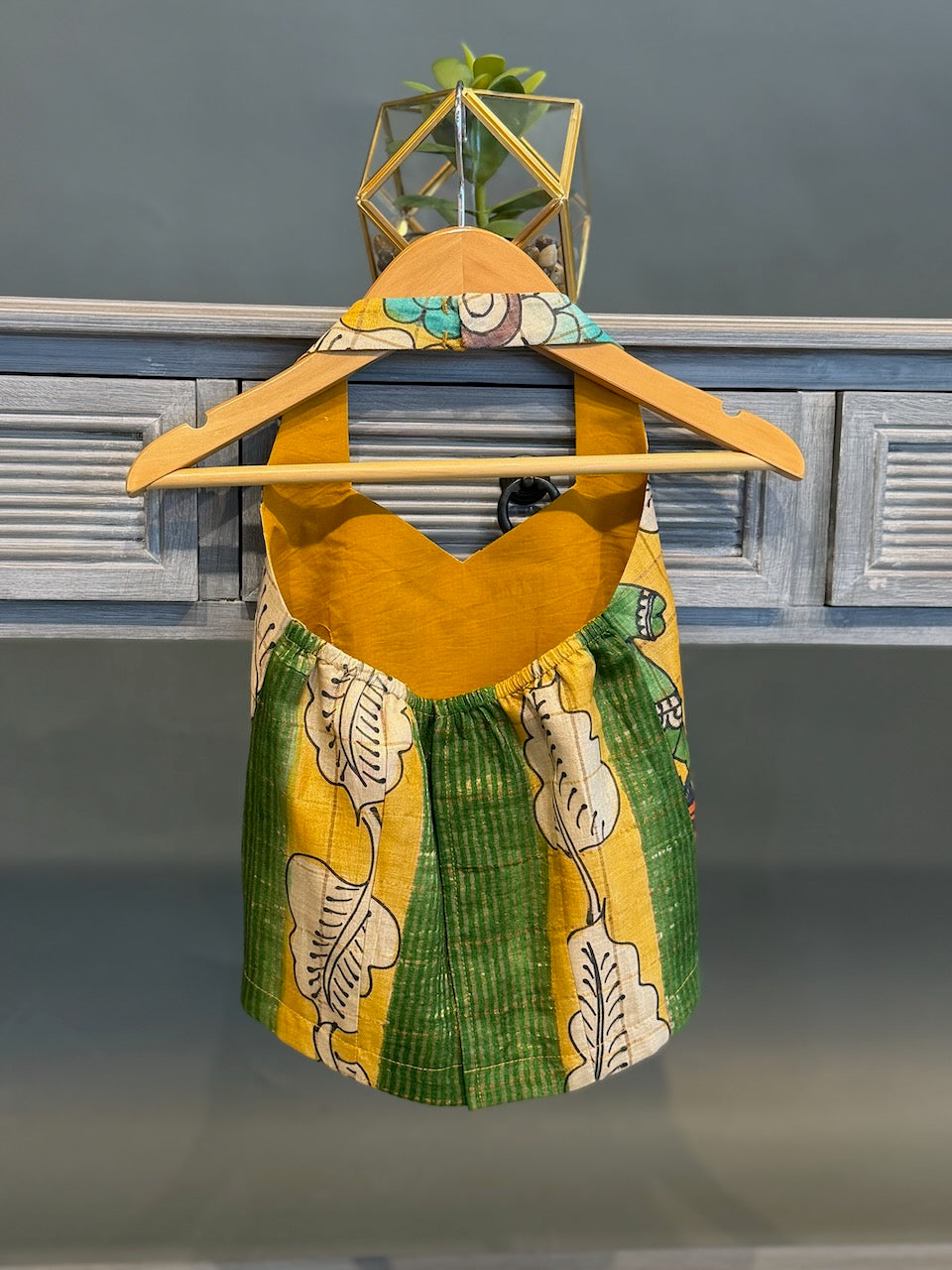 Yellow Kalamkari Skirt and Top