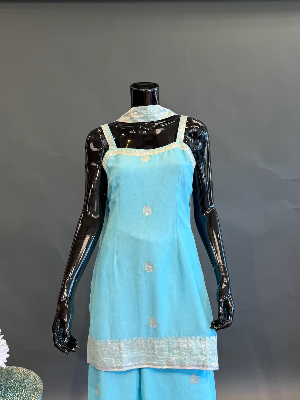 Light Blue Sharara Set