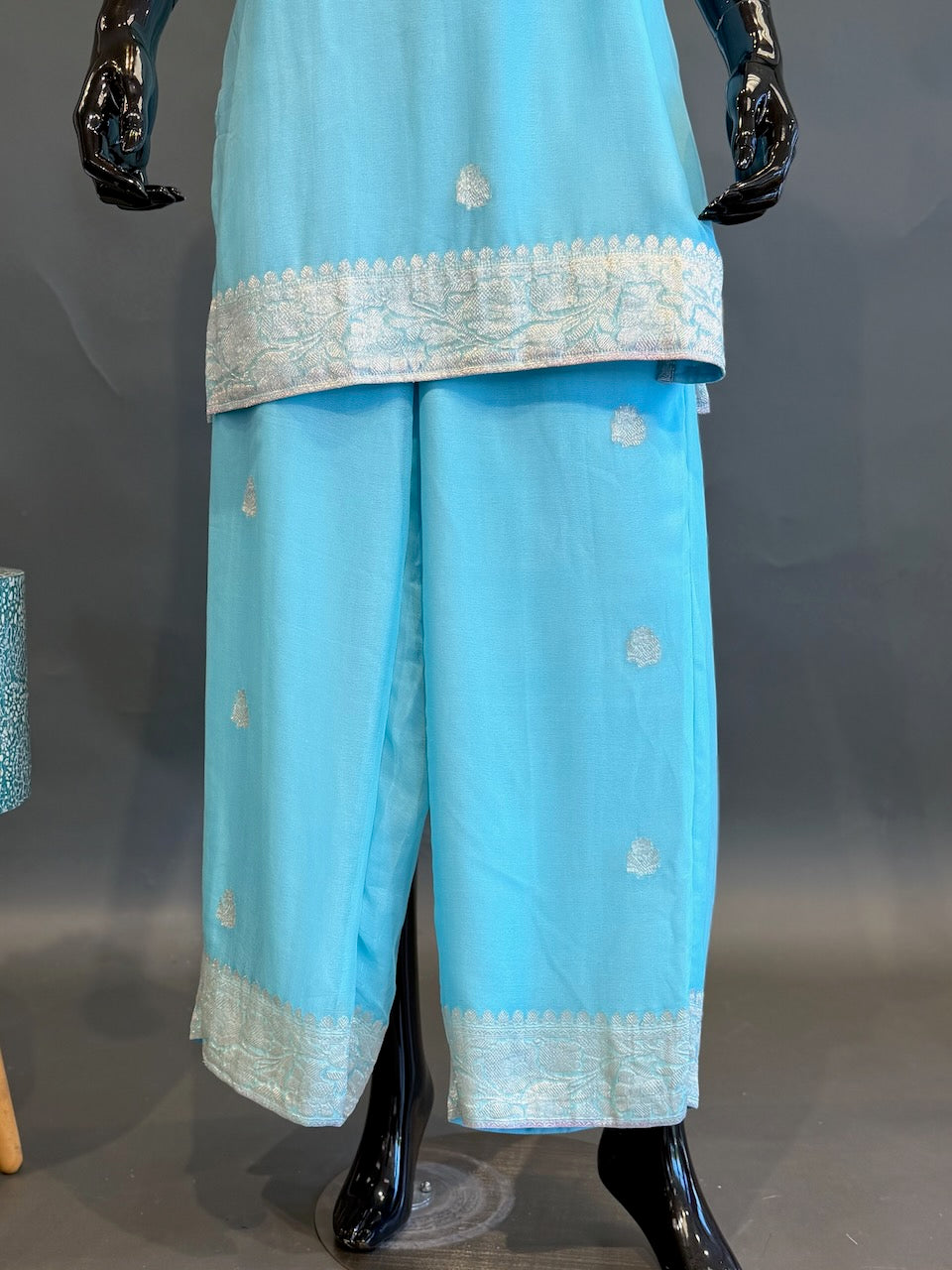 Light Blue Sharara Set