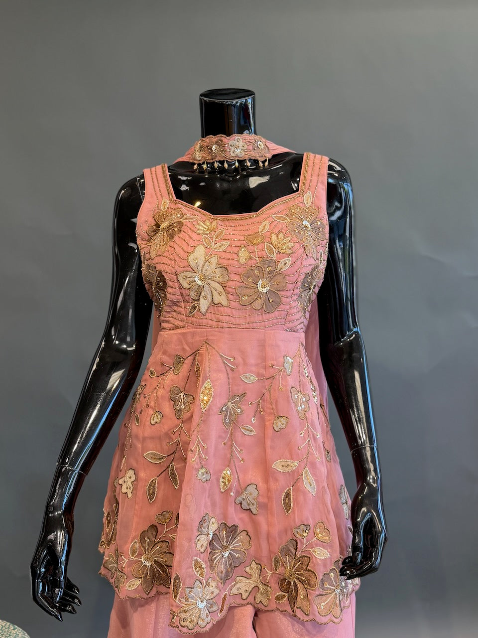 Blush Peach Sharara Set