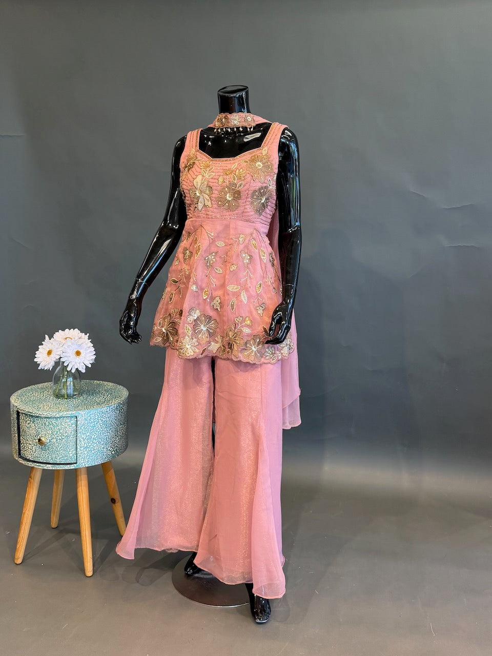 Blush Peach Sharara Set