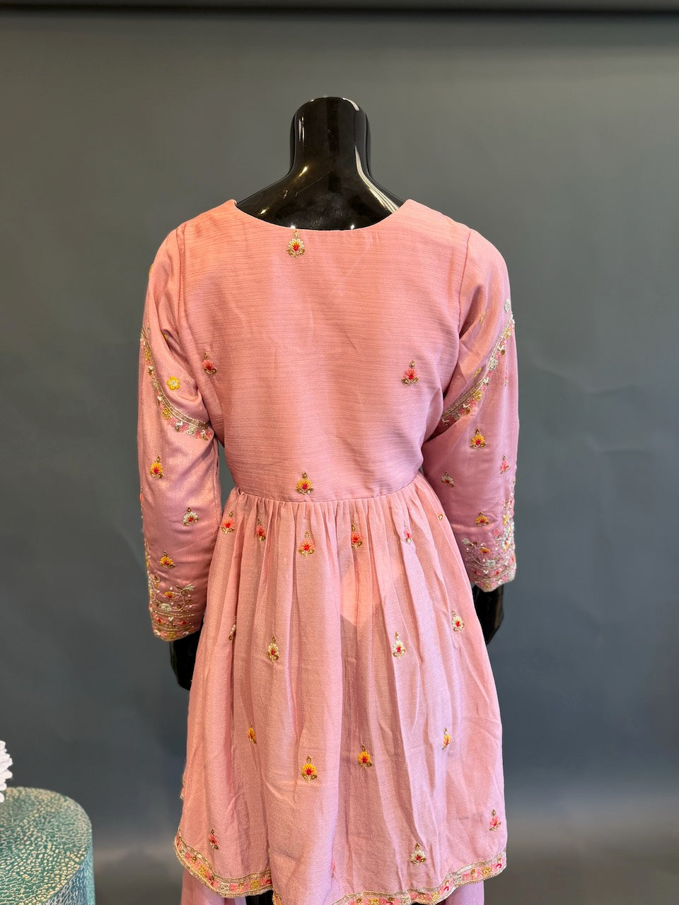 Blush Pink Embroidered Sharara Set