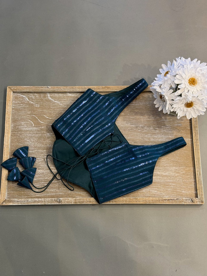 Dark Teal Corset Blouse