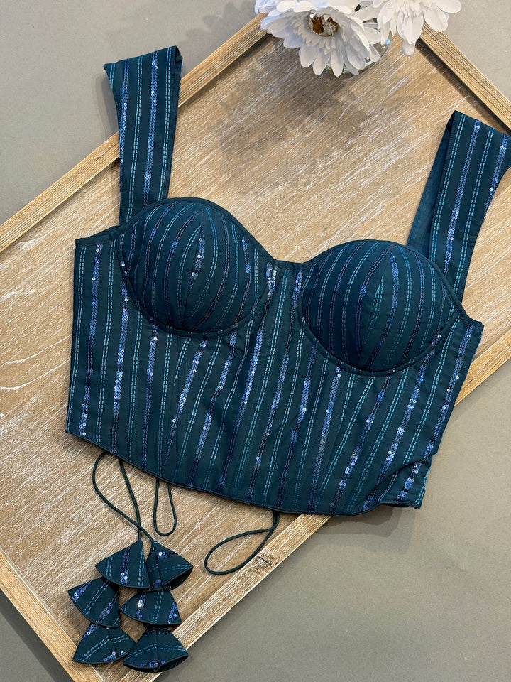 Dark Teal Corset Blouse