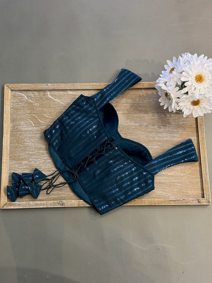 Dark Teal Corset Blouse
