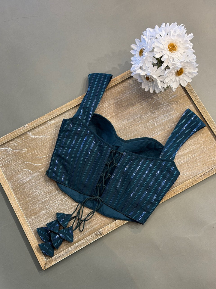 Dark Teal Corset Blouse