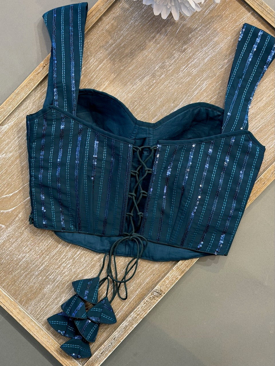 Dark Teal Corset Blouse