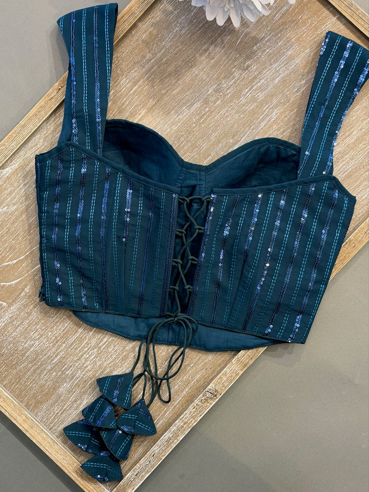 Dark Teal Corset Blouse