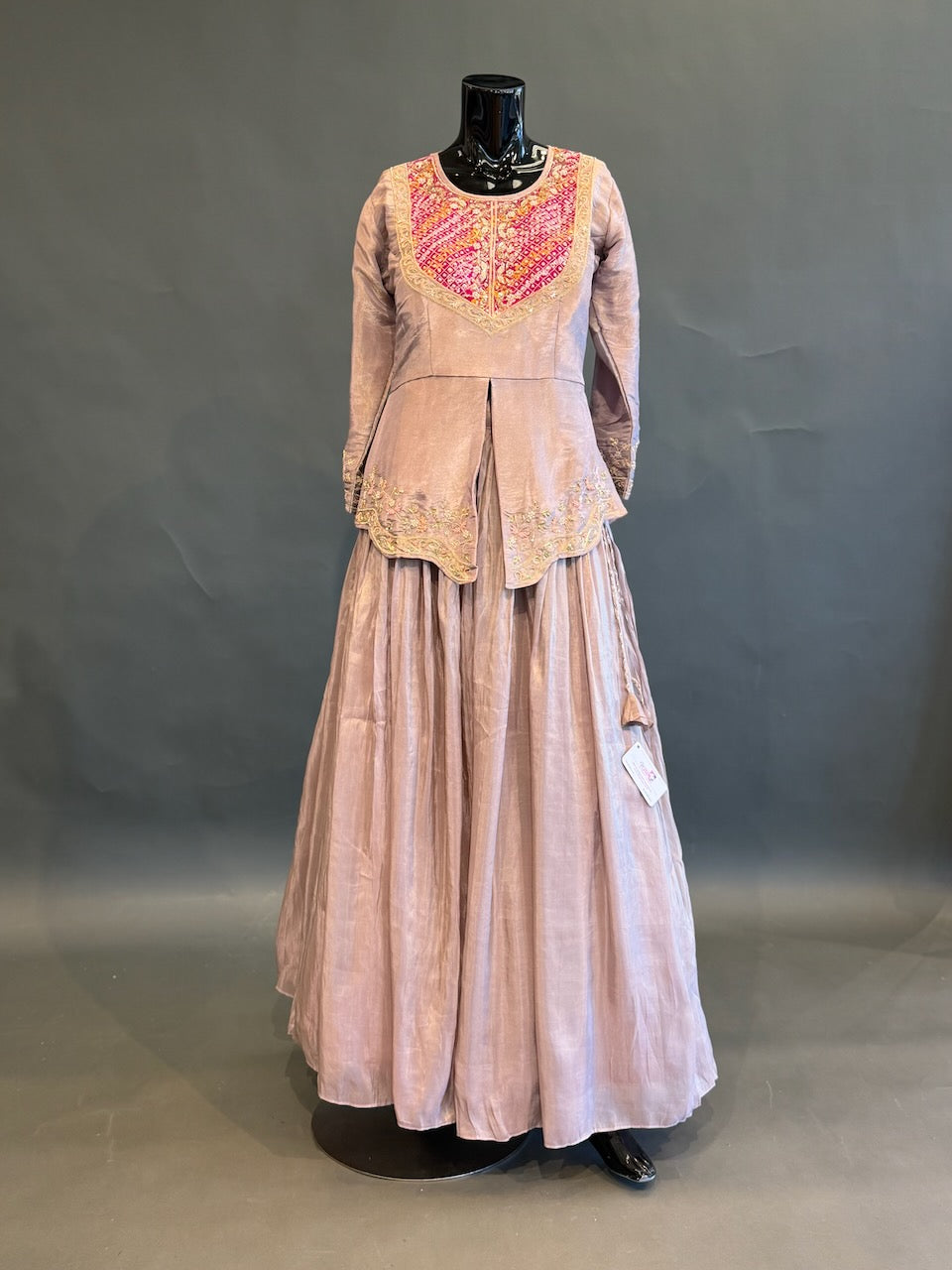 Mauve Multicolor Embroidered Lehenga Set