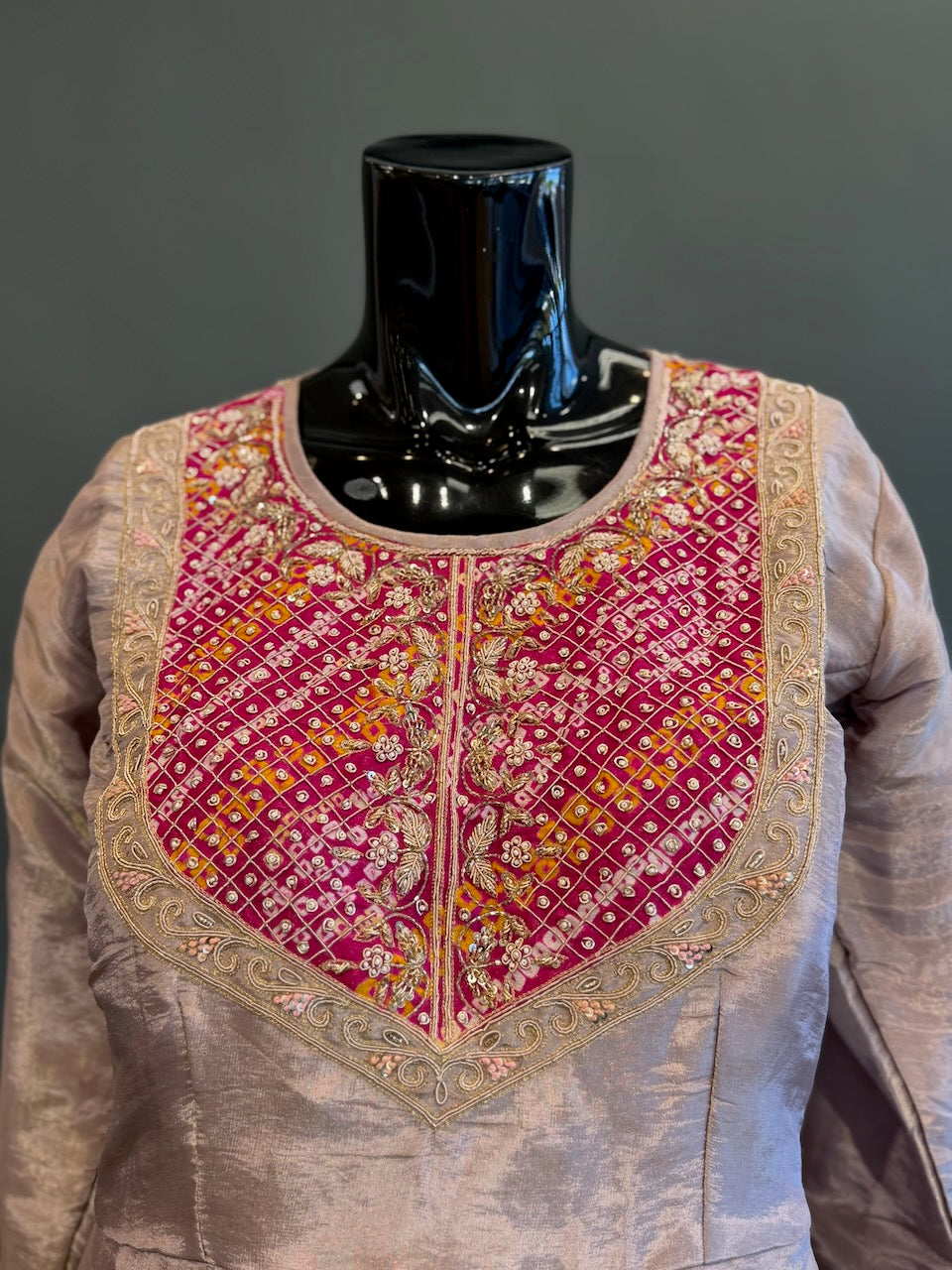 Mauve Multicolor Embroidered Lehenga Set