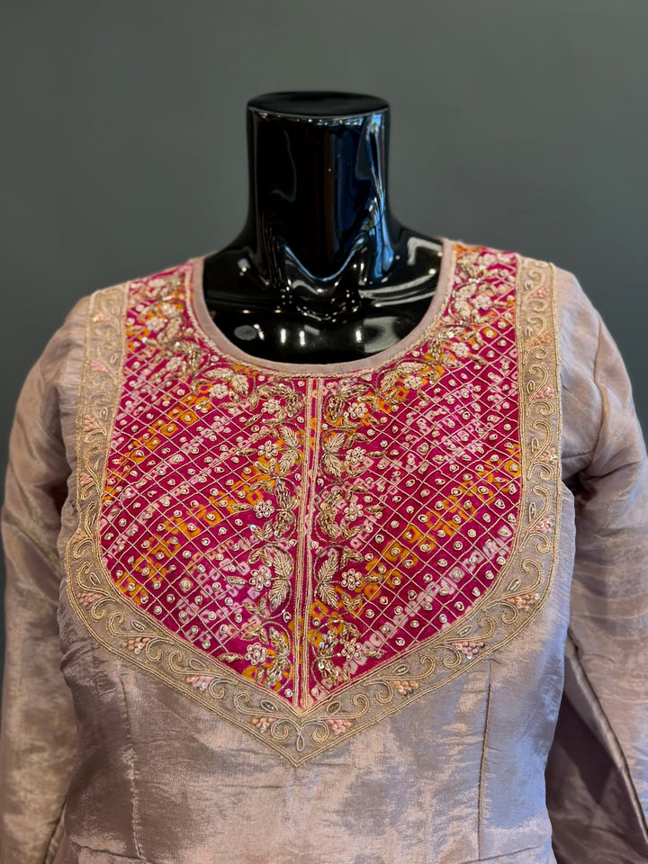 Mauve Multicolor Embroidered Lehenga Set