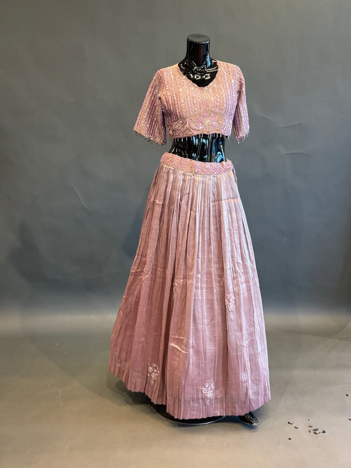 Deep Mauve Embellished Lehenga Set