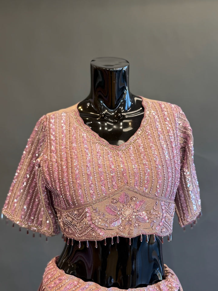 Deep Mauve Embellished Lehenga Set