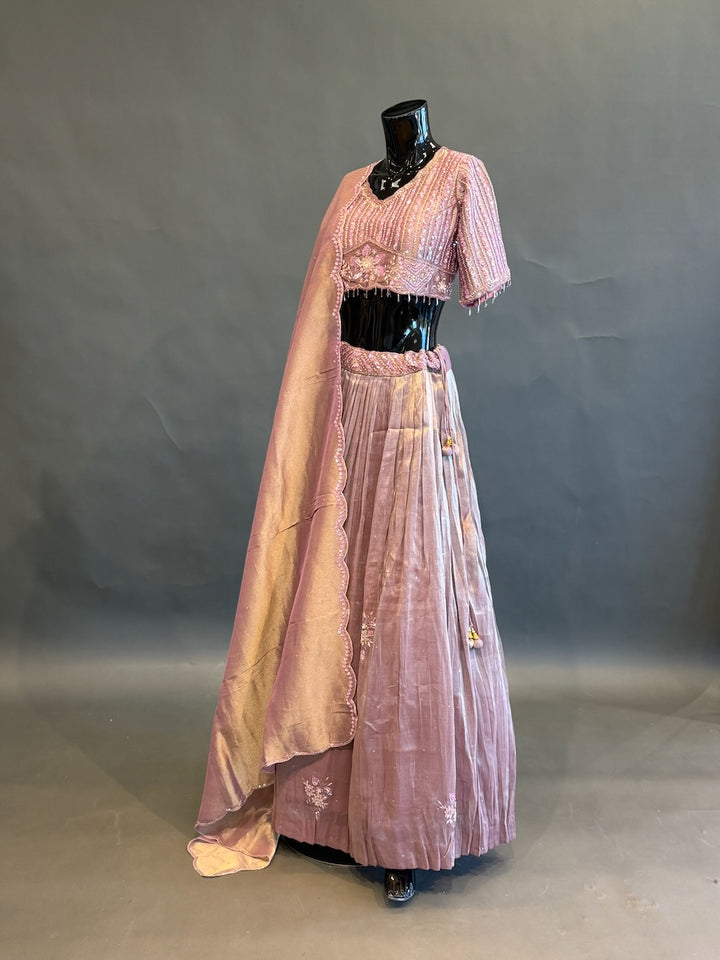 Deep Mauve Embellished Lehenga Set