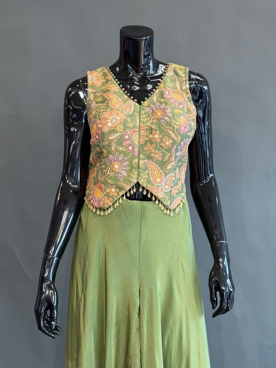 Mehendi Green Corset Top Sharara Set