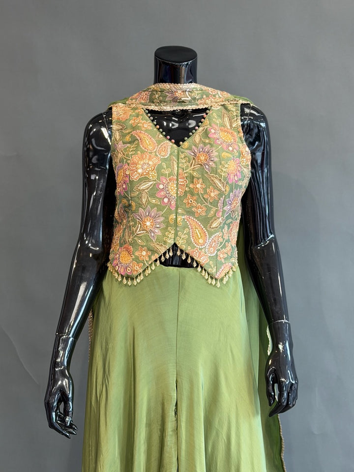 Mehendi Green Corset Top Sharara Set