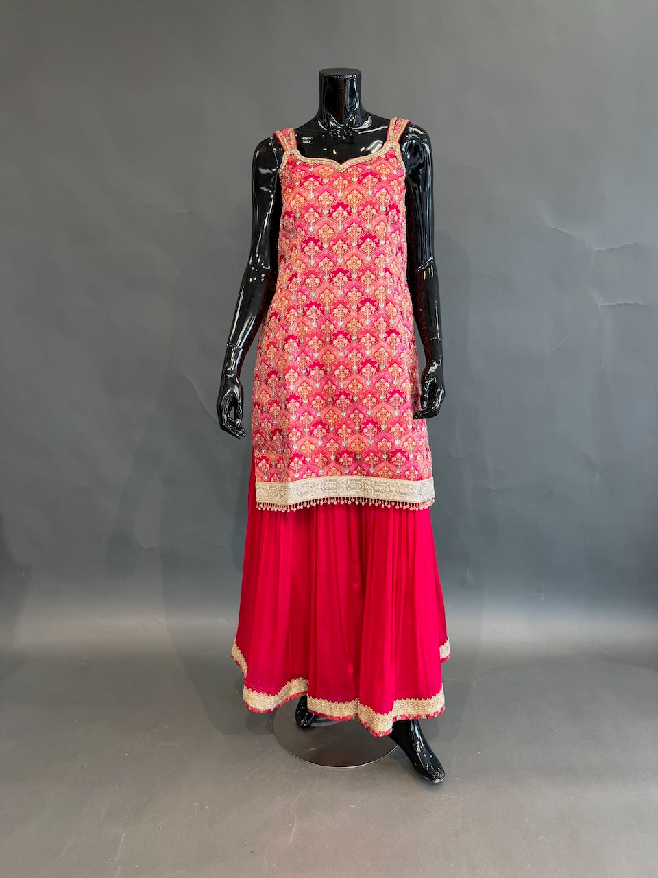 Rani Pink Embroidered Gharara Set