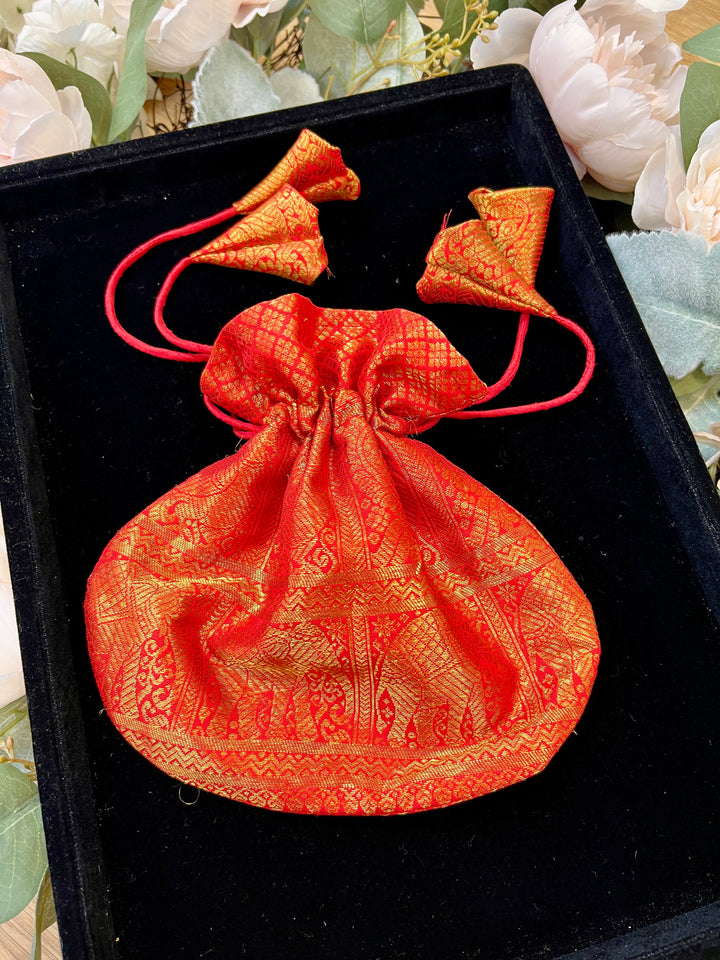 Red Silk Potli Bag