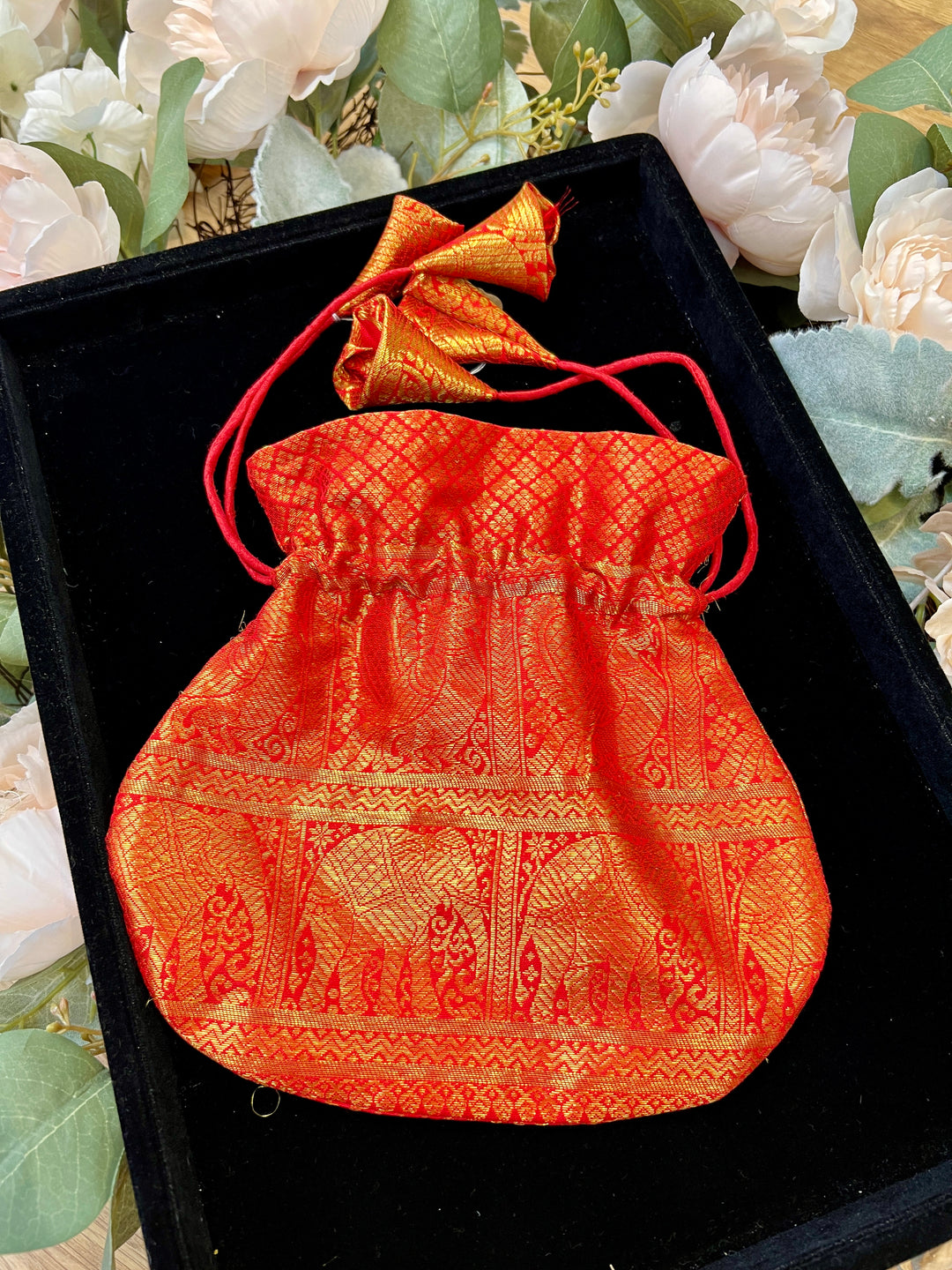 Red Silk Potli Bag