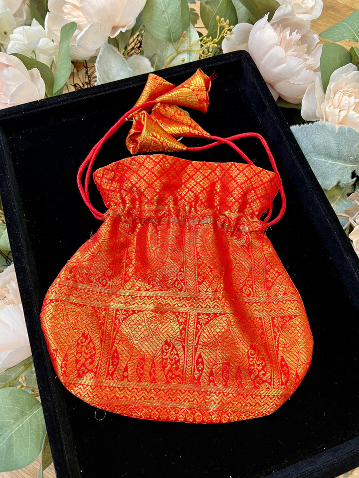 Red Silk Potli Bag