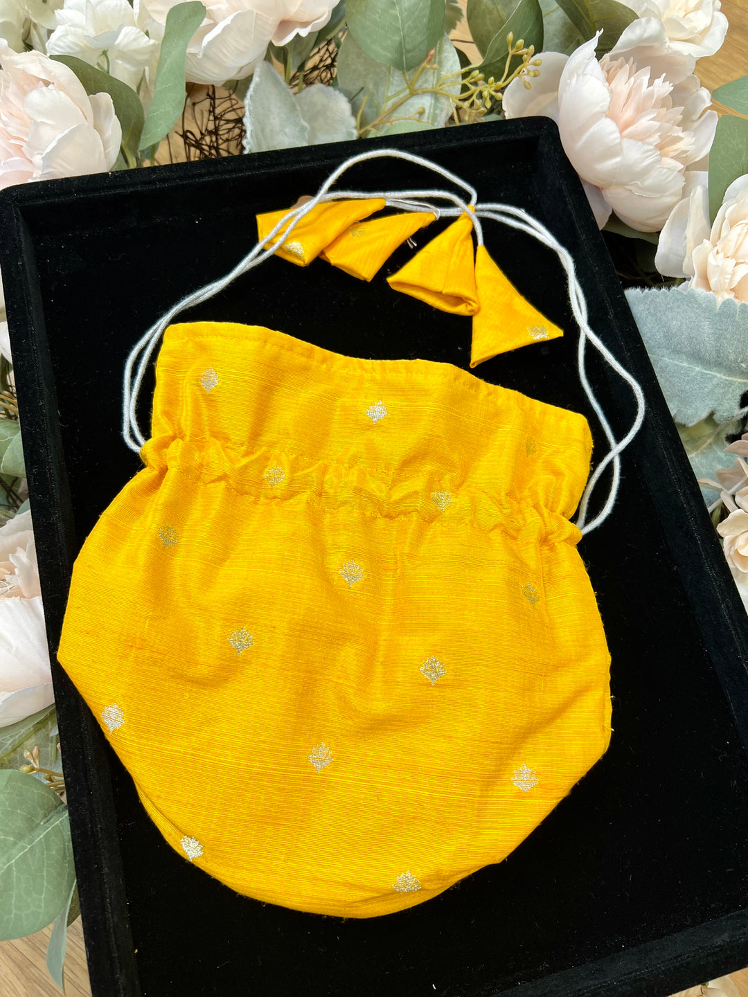 Yellow Silk Potli Bag
