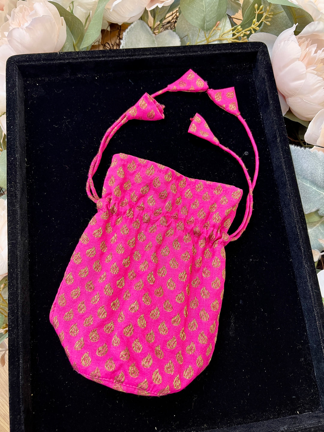 Pink Silk Potli Bag