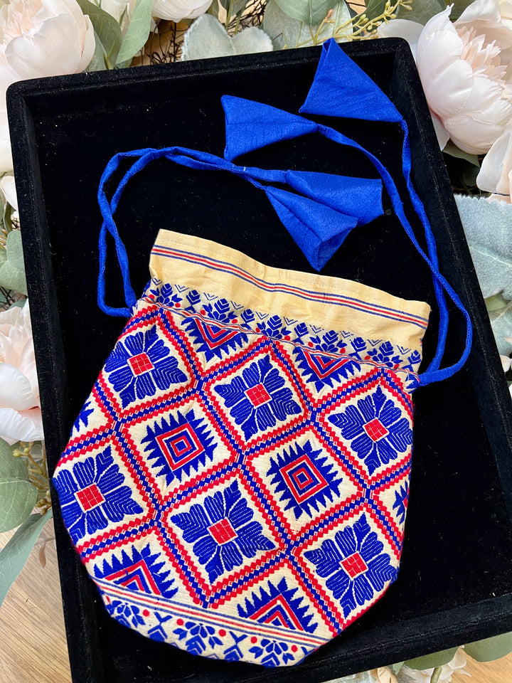 Floral Pink Silk Potli Bag