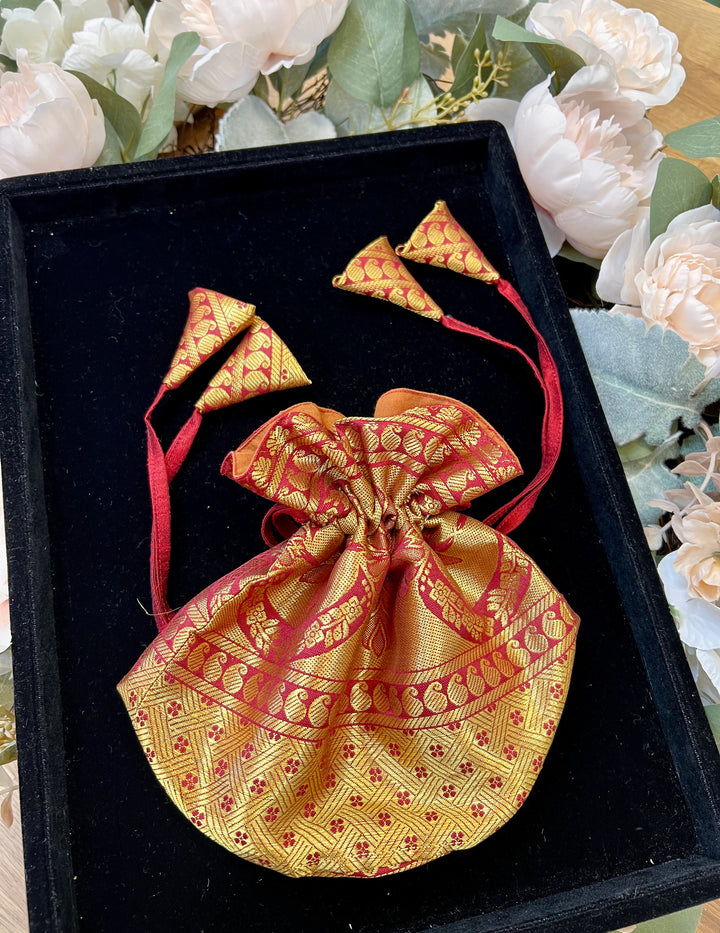 Red Silk Potli Bag