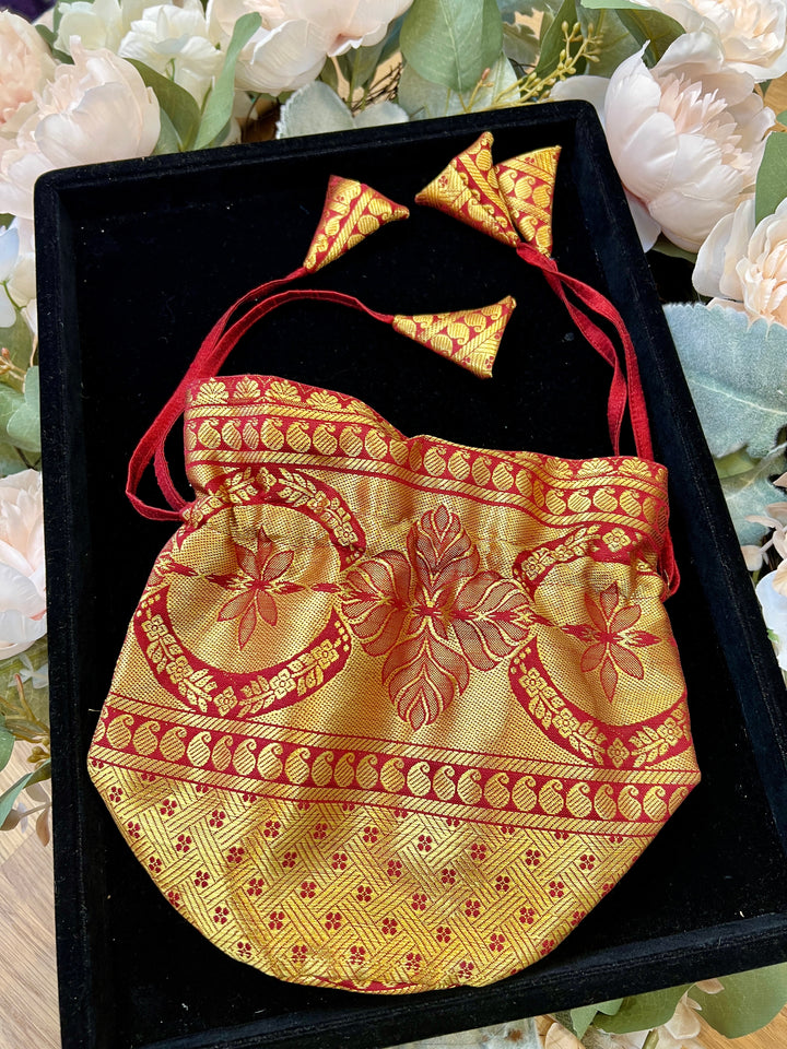 Red Silk Potli Bag