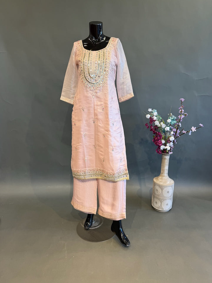 Blush Pink Embroidered Salwar Suit Set