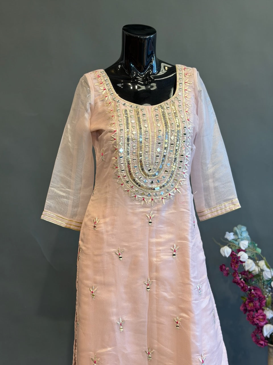 Blush Pink Embroidered Salwar Suit Set