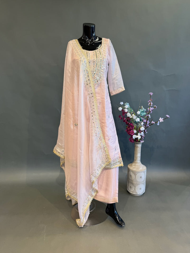 Blush Pink Embroidered Salwar Suit Set