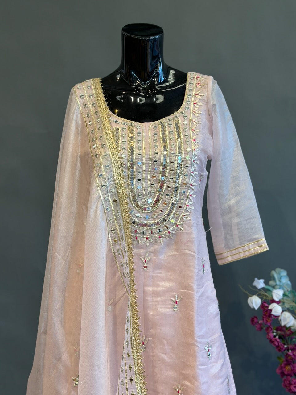 Blush Pink Embroidered Salwar Suit Set