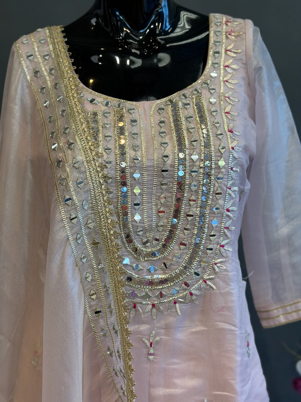 Blush Pink Embroidered Salwar Suit Set
