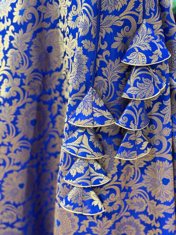 Royal-Blue Banarasi Silk Lehenga Set
