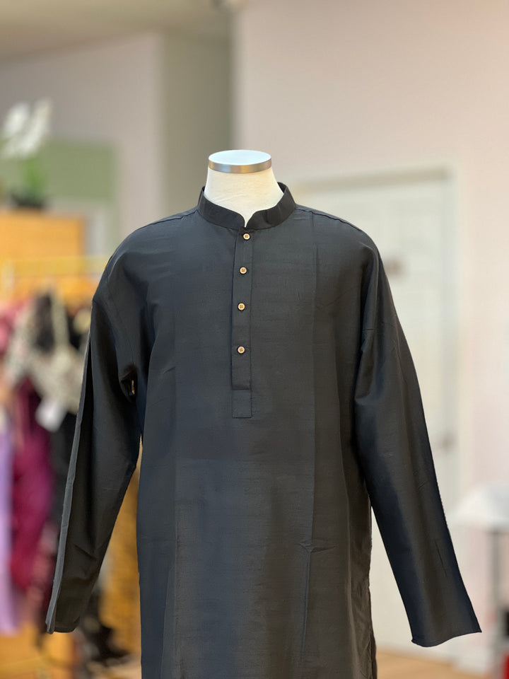 Plain Silk Kurta Plus Sizes
